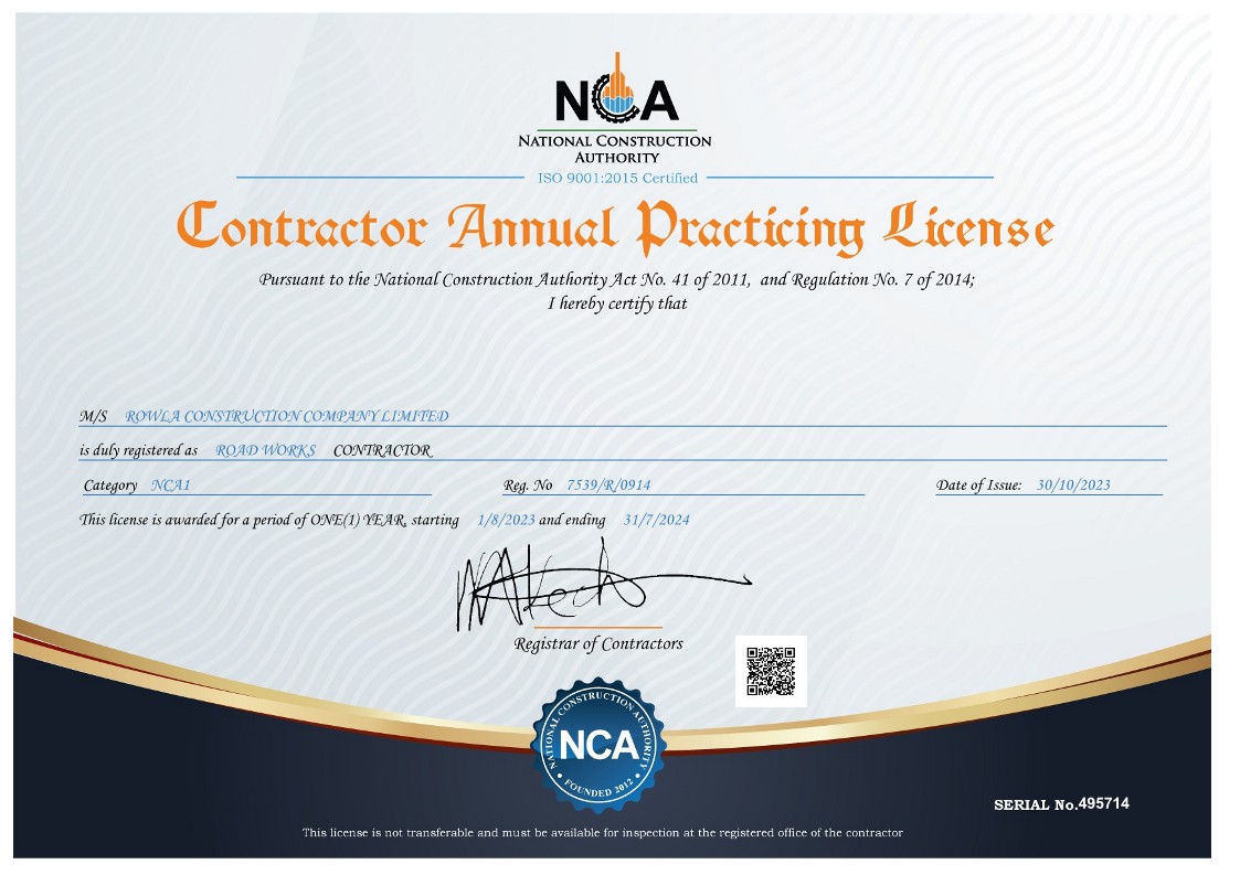 NCA Road License